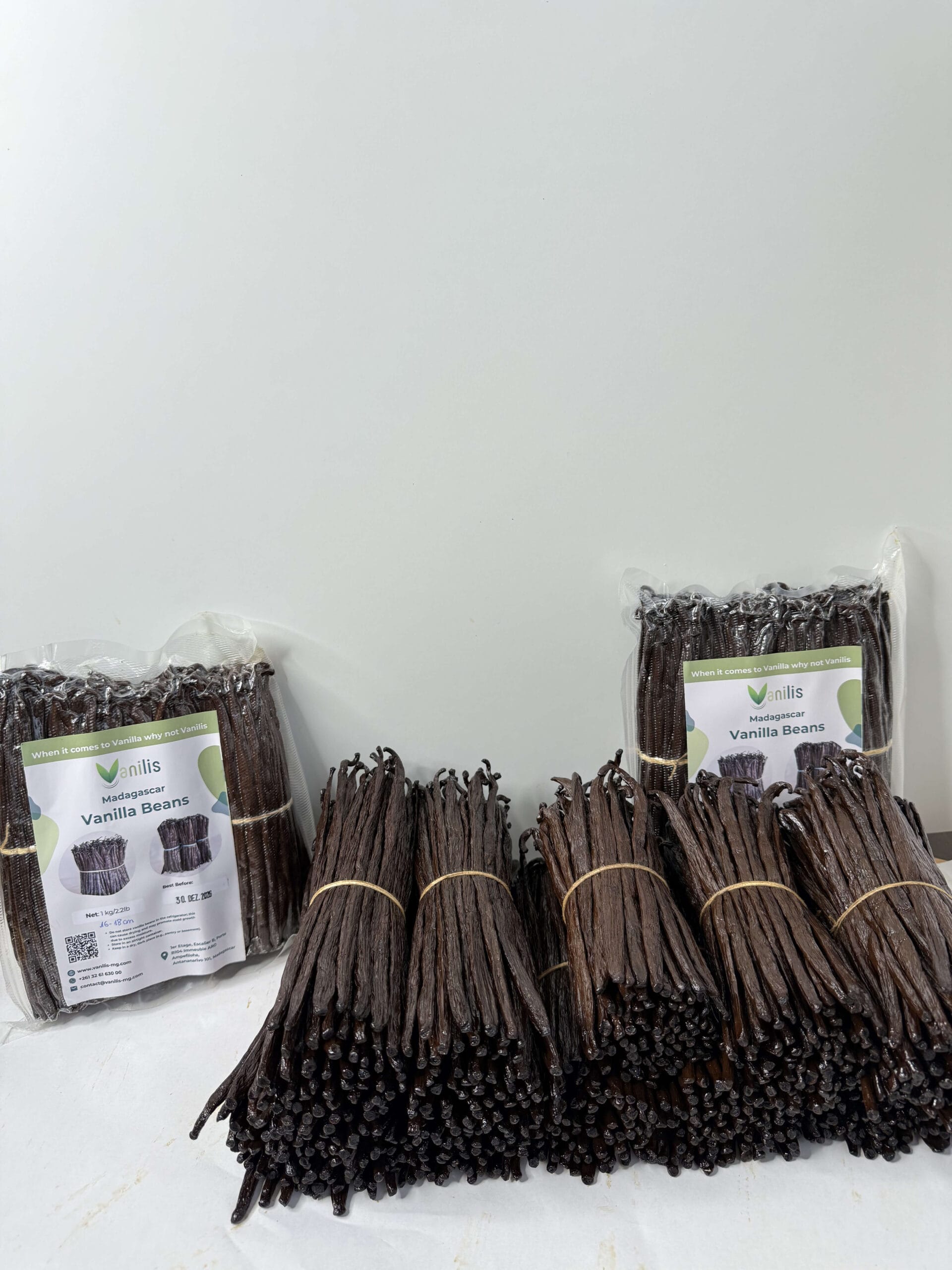 Vanilleschoten in Vakuumbeutel